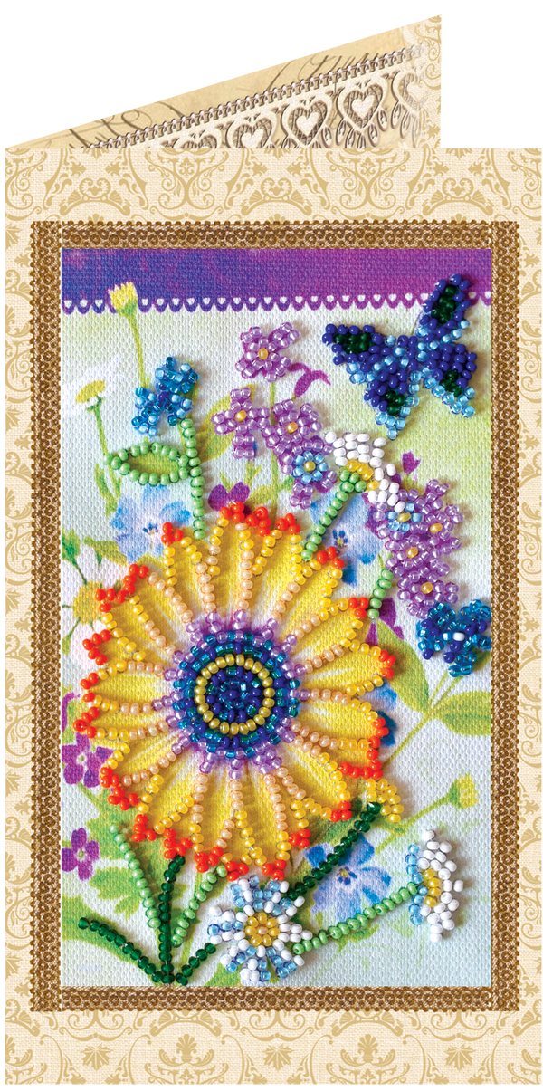 DIY Bead embroidery postcard kit