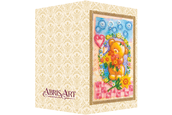 DIY Bead embroidery postcard kit