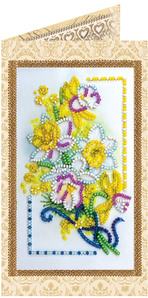DIY Bead embroidery postcard kit