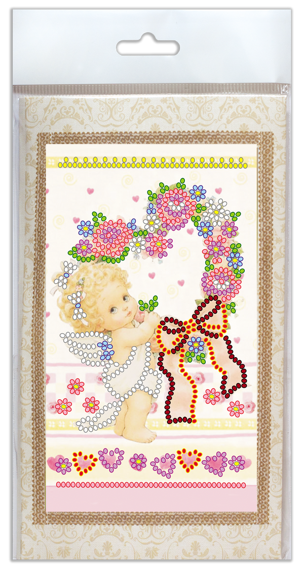 DIY Bead embroidery postcard kit