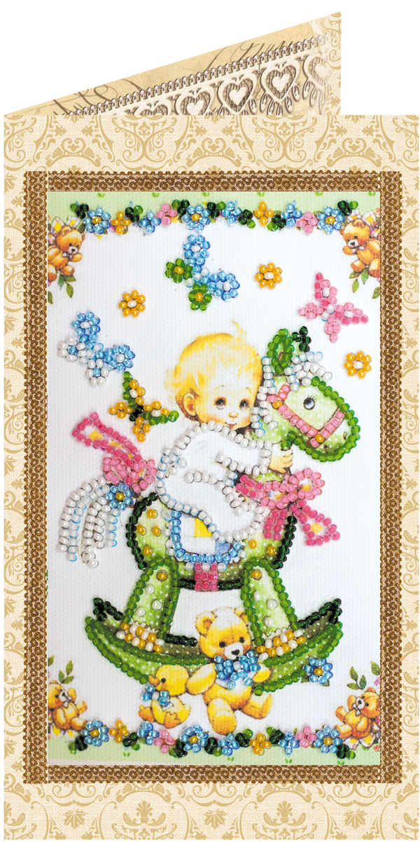 DIY Bead embroidery postcard kit