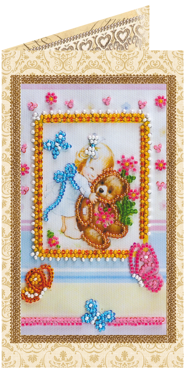 DIY Bead embroidery postcard kit