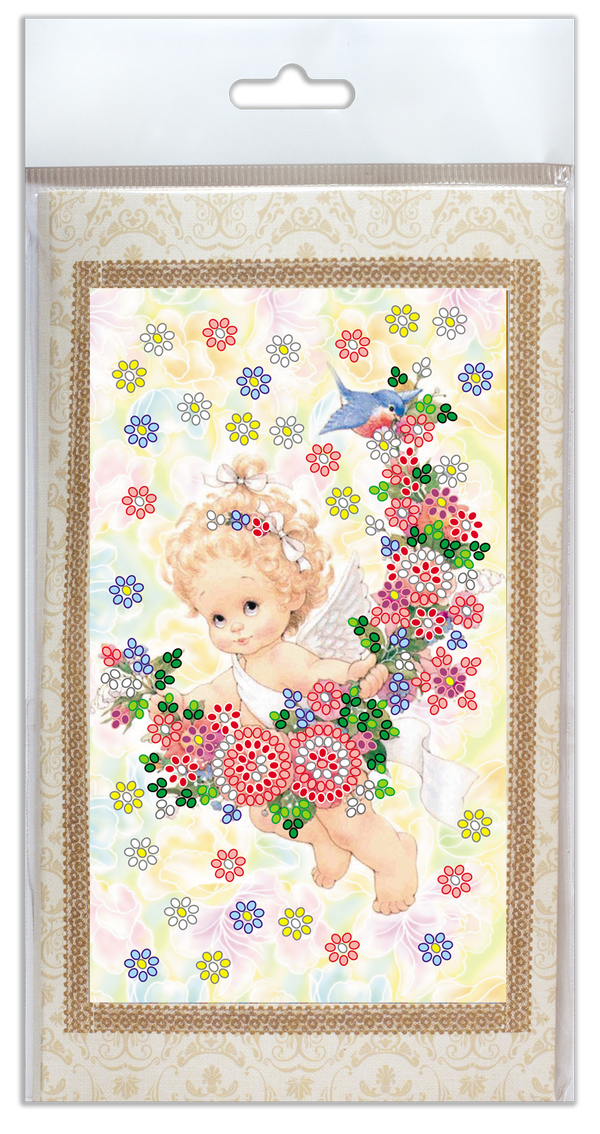 DIY Bead embroidery postcard kit