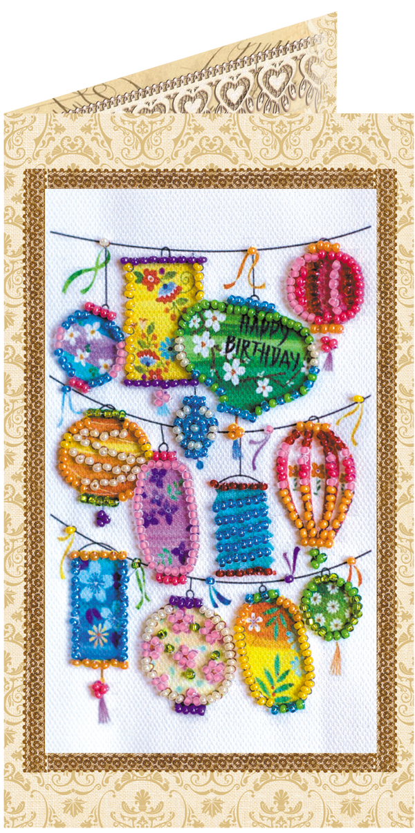 DIY Bead embroidery postcard kit