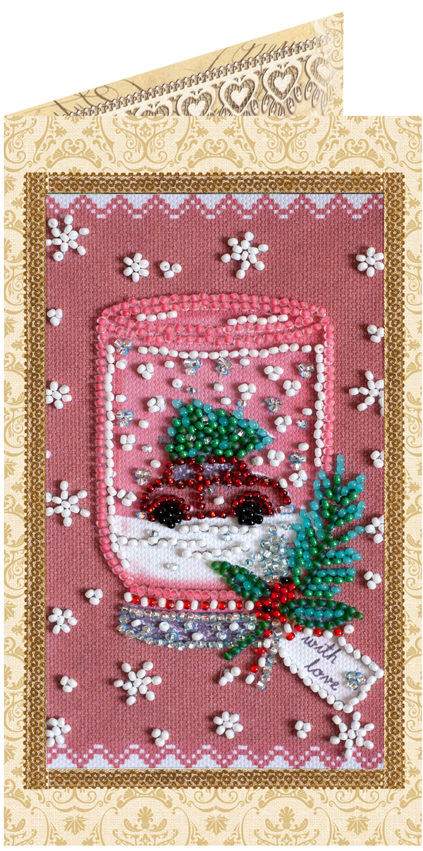 DIY Bead embroidery postcard kit
