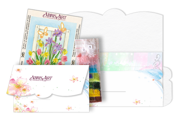 DIY Bead embroidery postcard kit