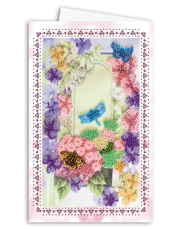 DIY Bead embroidery postcard kit
