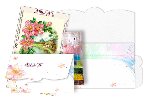 DIY Bead embroidery postcard kit