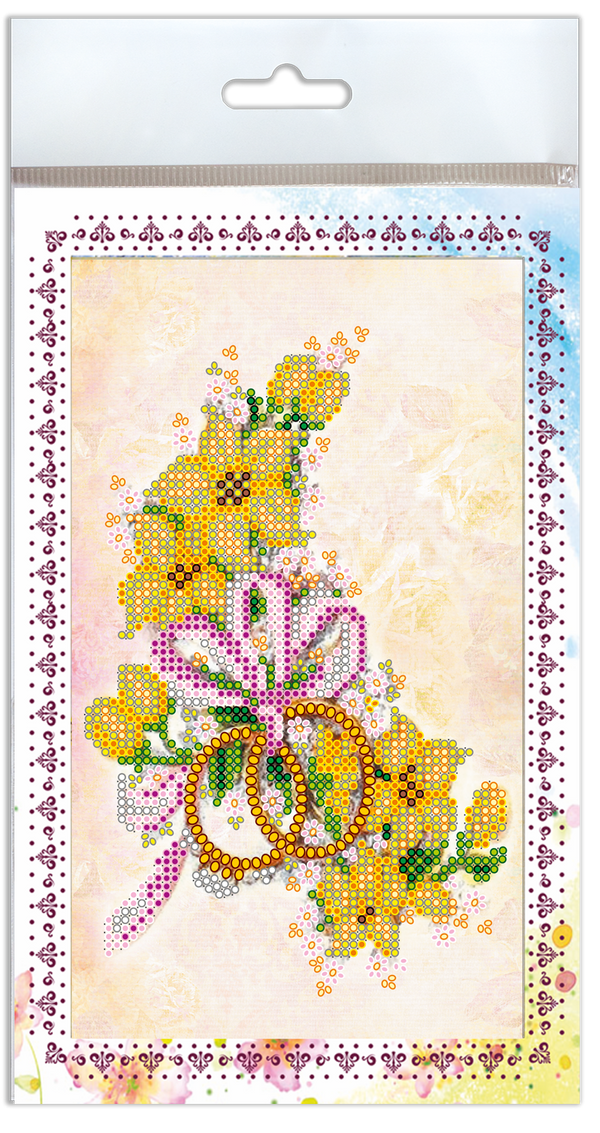DIY Bead embroidery postcard kit