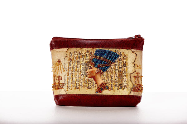 DIY Bead Embroidery kit Leatherette cosmetic bag