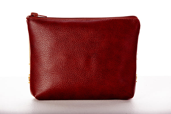 DIY Bead Embroidery kit Leatherette cosmetic bag