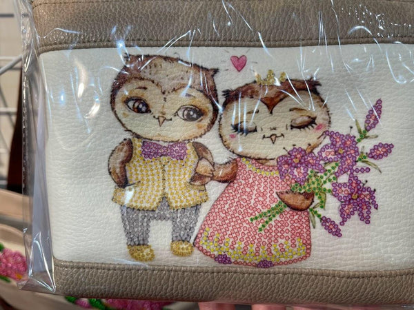 DIY Bead Embroidery kit Leatherette cosmetic bag