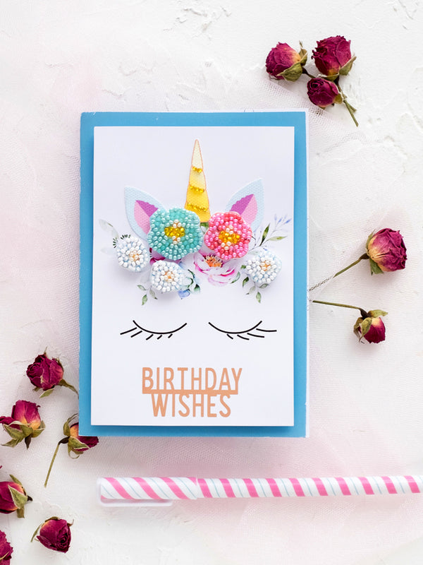 DIY kit postcard 3D for embroidery with beads