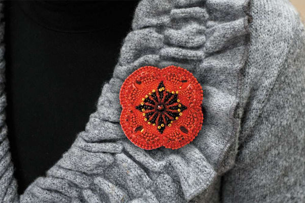 Beadwork kit for creating brooch