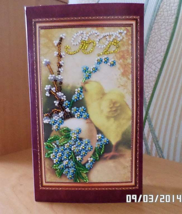 DIY Bead embroidery postcard kit