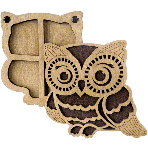 Bead organizer with wooden lid