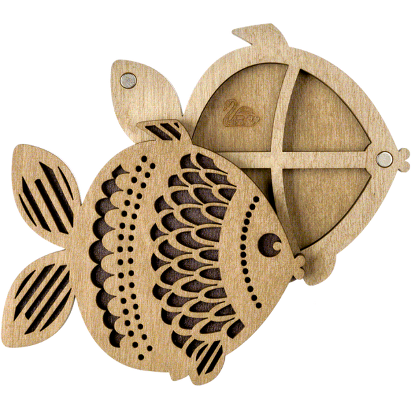 Bead organizer with wooden lid