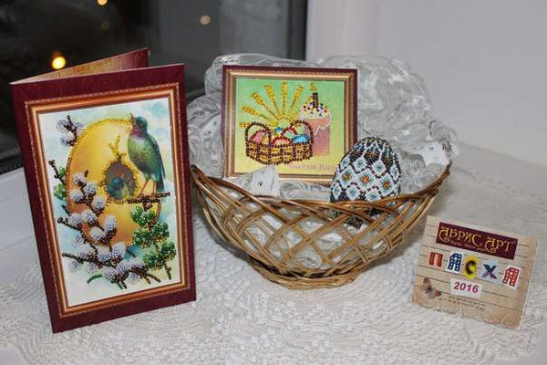 DIY Bead embroidery postcard kit