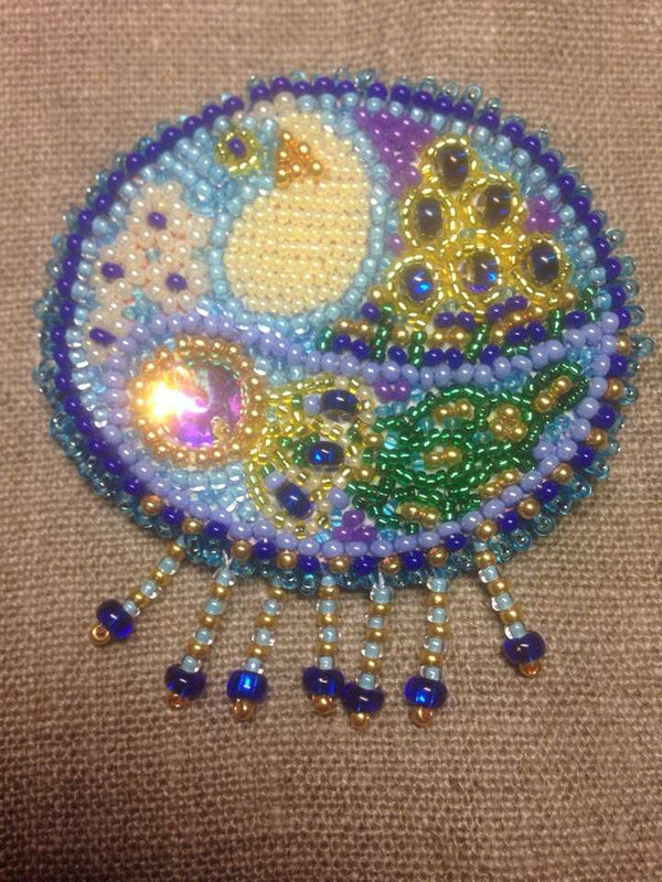 Beadwork kit for creating brooch