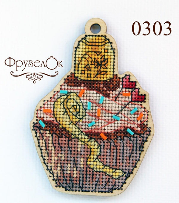 DIY Cross stitch kit on wood