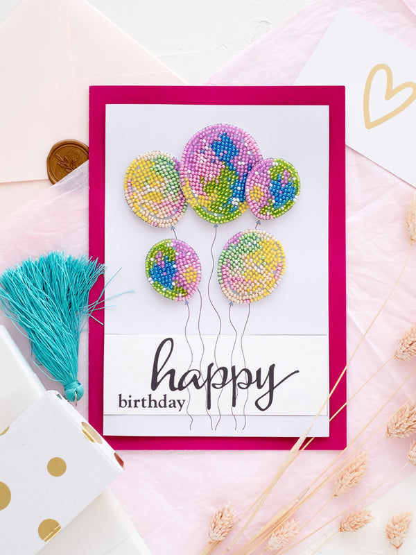 DIY kit postcard 3D for embroidery with beads