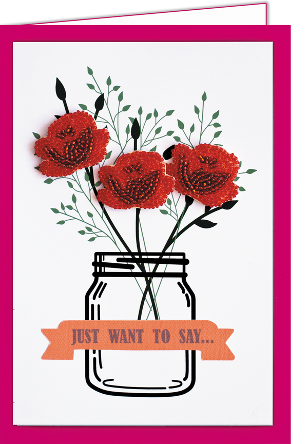 DIY kit postcard 3D for embroidery with beads