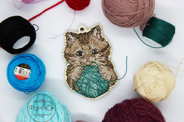 DIY Cross stitch kit on wood