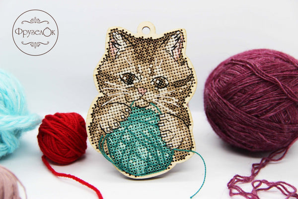 DIY Cross stitch kit on wood