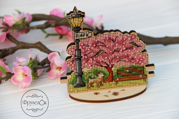 DIY Cross stitch kit on wood