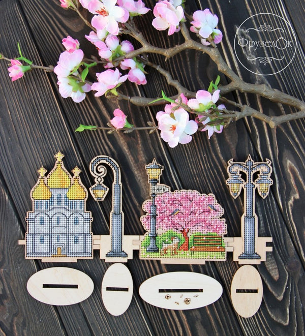 DIY Cross stitch kit on wood