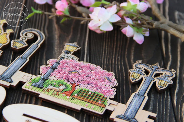 DIY Cross stitch kit on wood