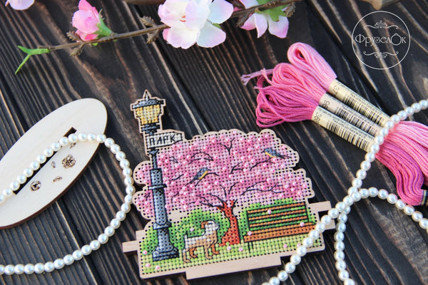 DIY Cross stitch kit on wood