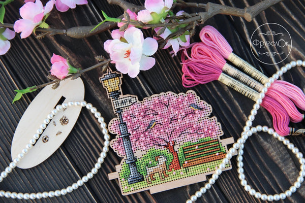 DIY Cross stitch kit on wood