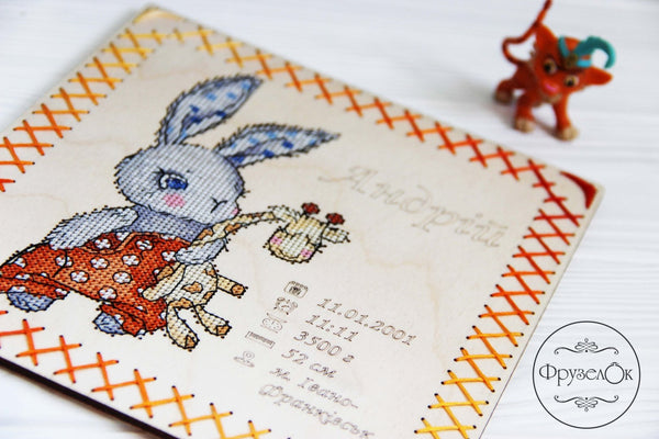 DIY Cross stitch kit on wood