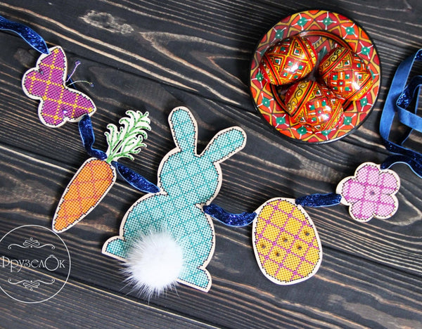 DIY Cross stitch kit on wood