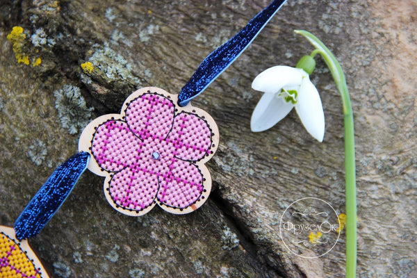 DIY Cross stitch kit on wood