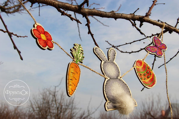 DIY Cross stitch kit on wood