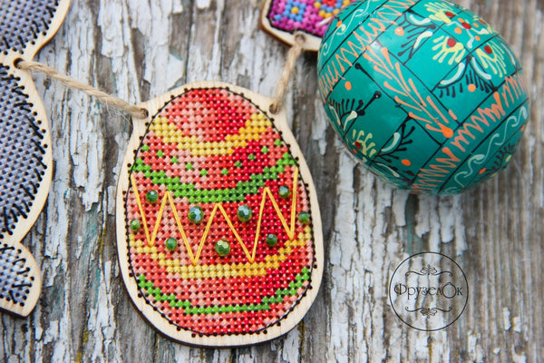 DIY Cross stitch kit on wood