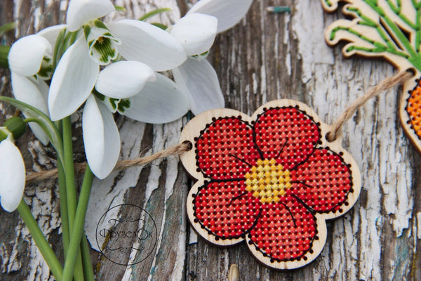 DIY Cross stitch kit on wood
