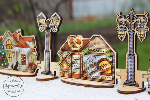 DIY Cross stitch kit on wood