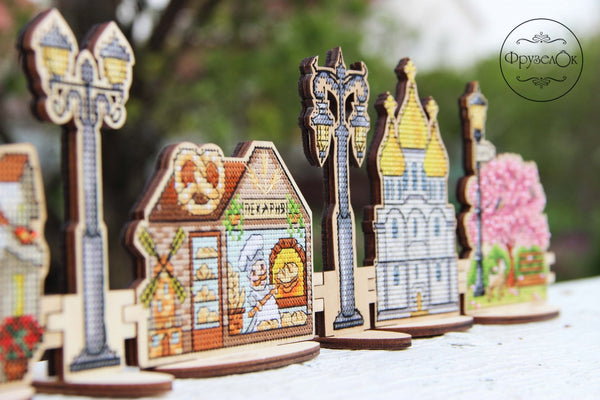 DIY Cross stitch kit on wood