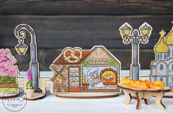 DIY Cross stitch kit on wood