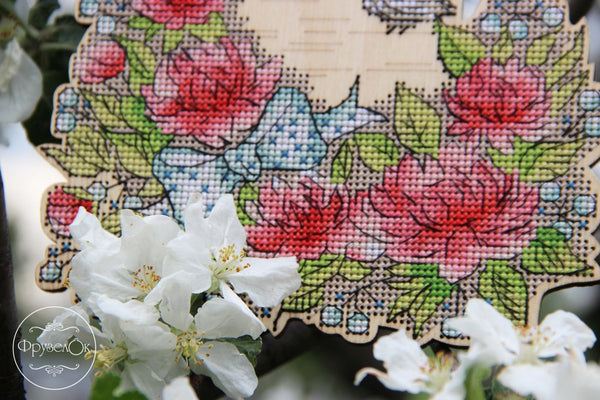 DIY Cross stitch kit on wood