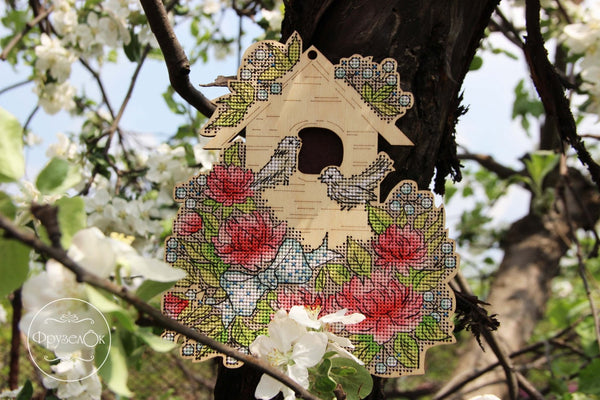 DIY Cross stitch kit on wood