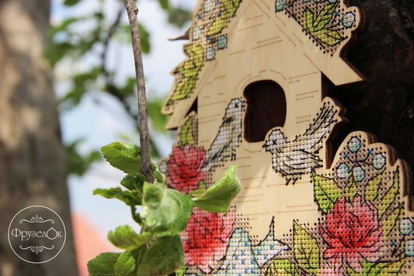 DIY Cross stitch kit on wood