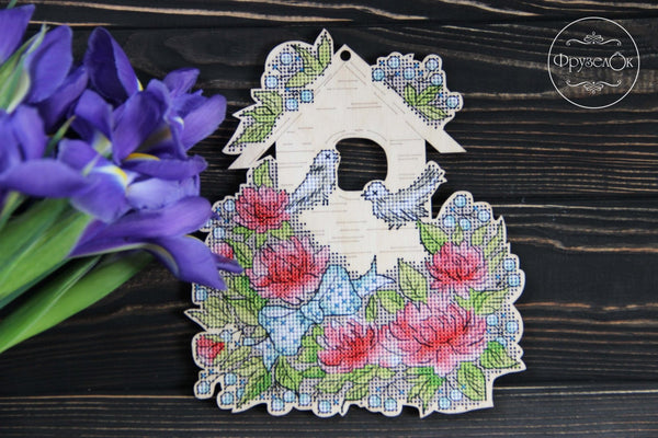 DIY Cross stitch kit on wood