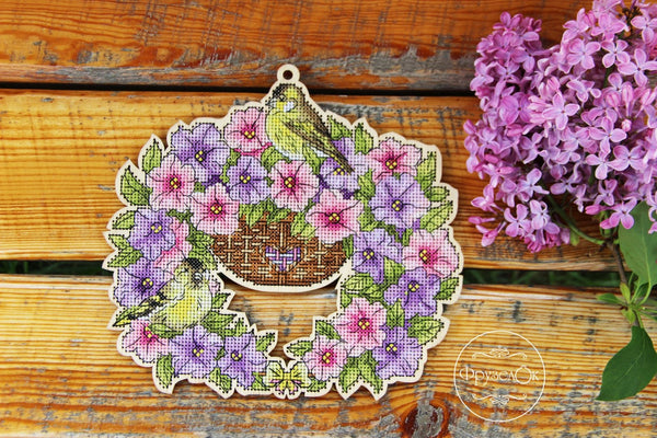DIY Cross stitch kit on wood