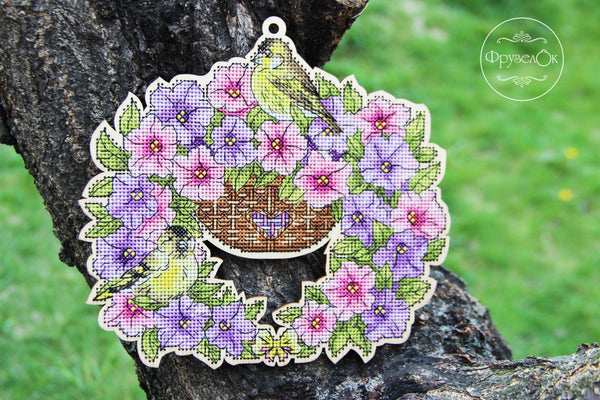 DIY Cross stitch kit on wood