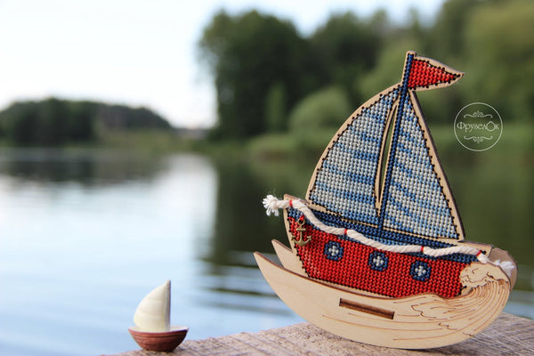 DIY Cross stitch kit on wood