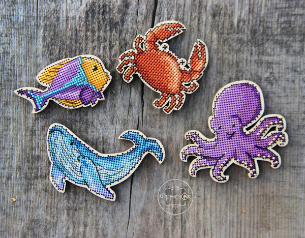 DIY Cross stitch kit on wood